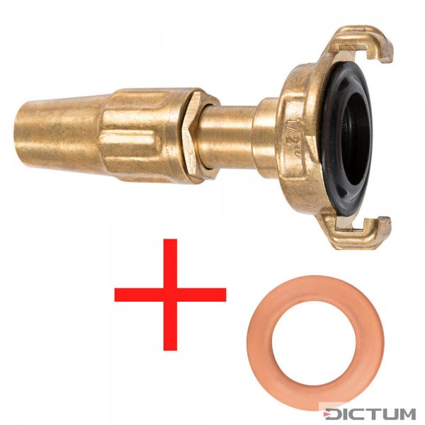 Geka Hose Nozzle, Brass, ½ Inch incl. Additional Seal Ring for Drinking Water