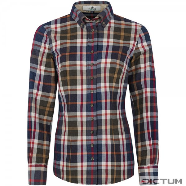 Halenka na knoflíky 100% bavlněný flanel kostkovaný modrý/hnědý, velikost 34