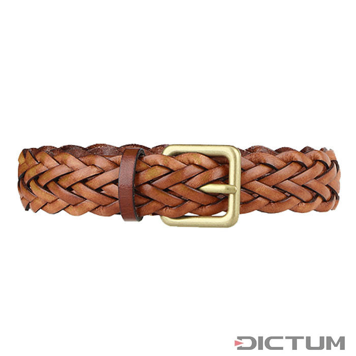 Athison Braided Leather Belt, Light Brown, XS-S | Belts & Braces | Dictum