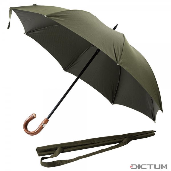 Parapluie Francesco Maglia »Renard«, bois de châtaignier, vert strié