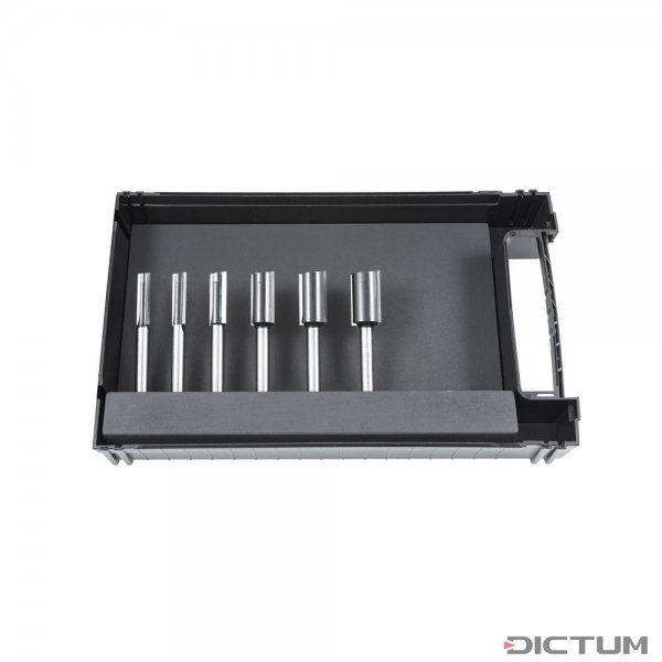 DICTUM TC开槽刀组，超长，带切削刃，6件。